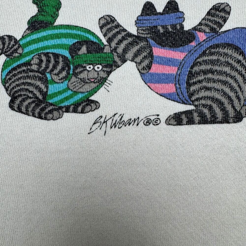 Vintage 80s Crazy Shirts B. Kliban Feline Fitness Center Cat Sweatshirt Medium - Picture 6 of 12